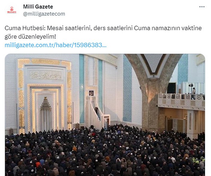 Diyanet’in cuma hutbesi: Haftalık Bayram Günümüz