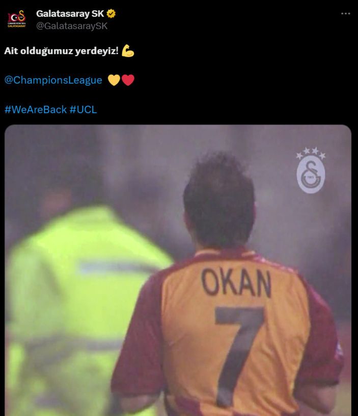 Galatasaray'dan Şampiyonlar Ligi paylaşımı