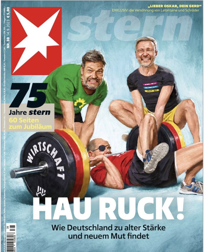 Alman koalisyonu içindeki mücadele, Stern dergisinin kapağına taşındı.