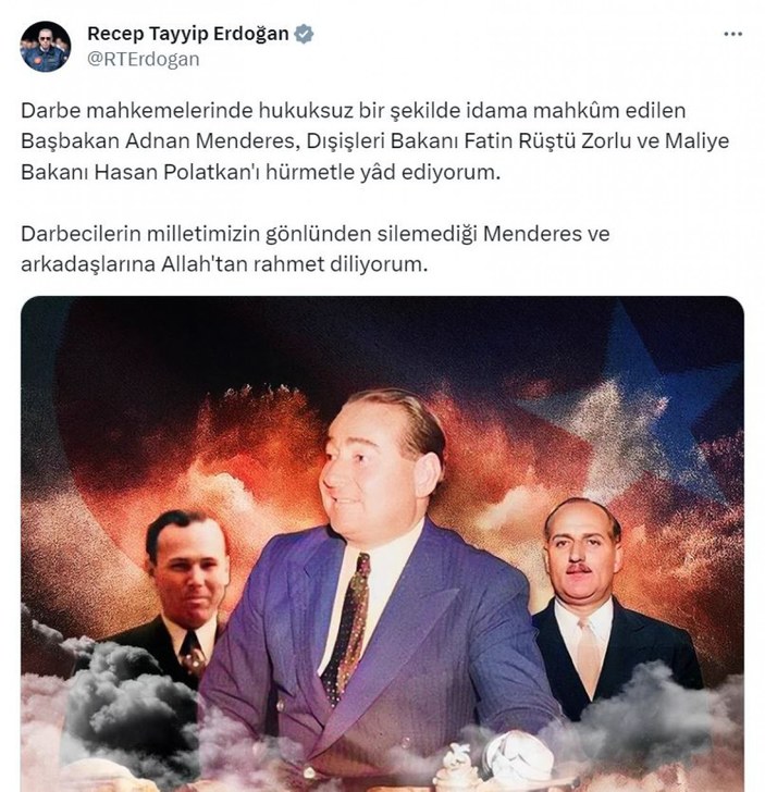 Cumhurbaşkanı Erdoğan, Adnan Menderes'i andı #1